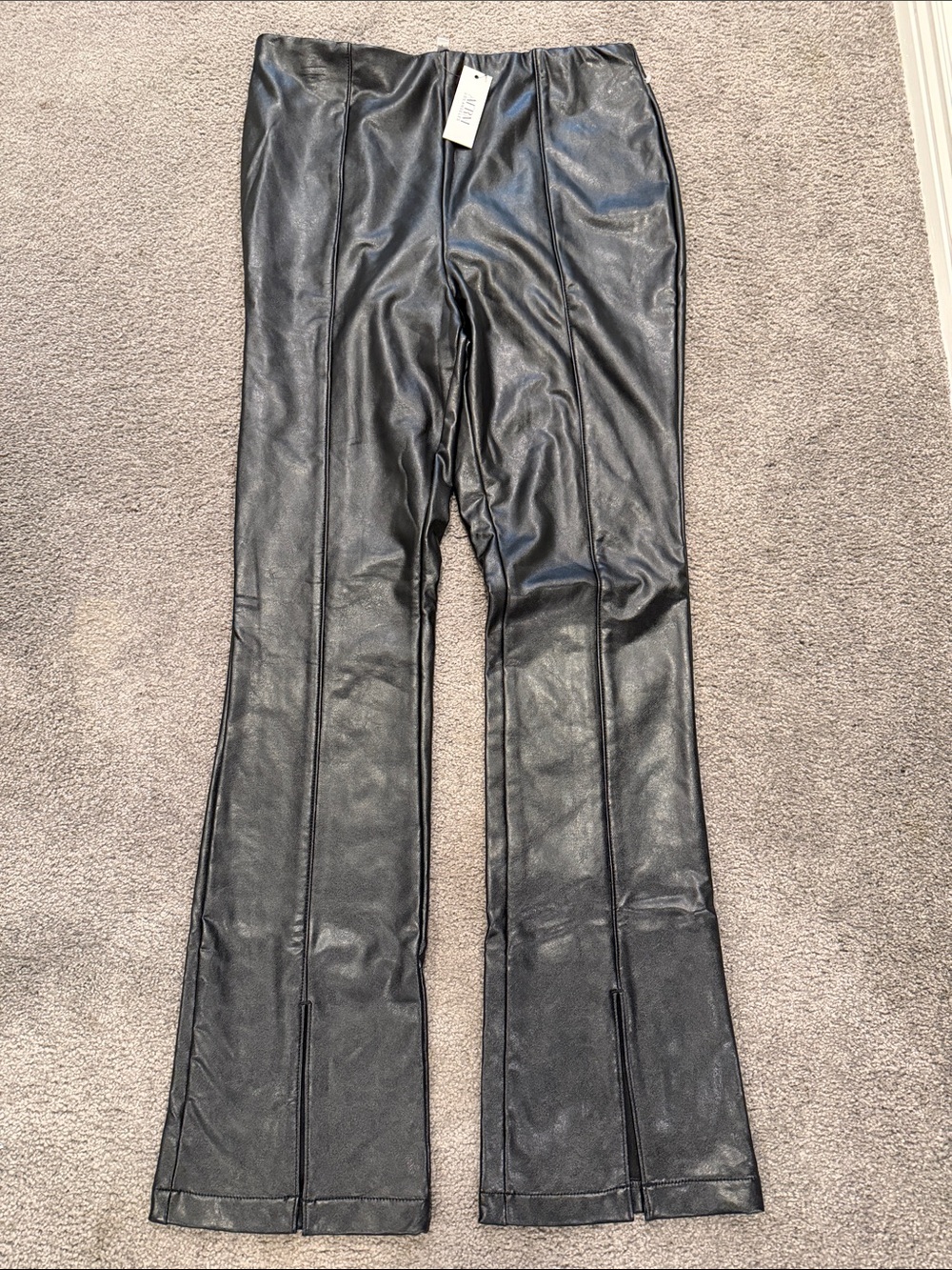 AFRM Women's Black Faux Leather Women's Flare